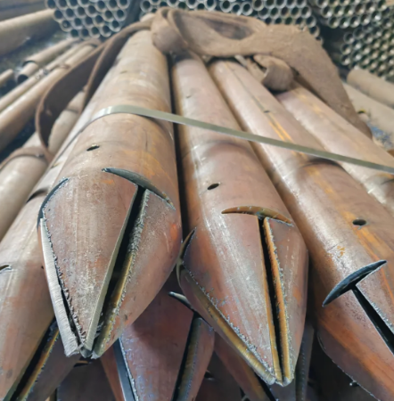 松原出尖打孔加工无缝注浆钢花管注浆管厂家